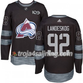 Colorado Avalanche tröja Gabriel Landeskog 92 1917-2017 100th Anniversary Adidas Svart Authentic - NHL Tröjor Herr